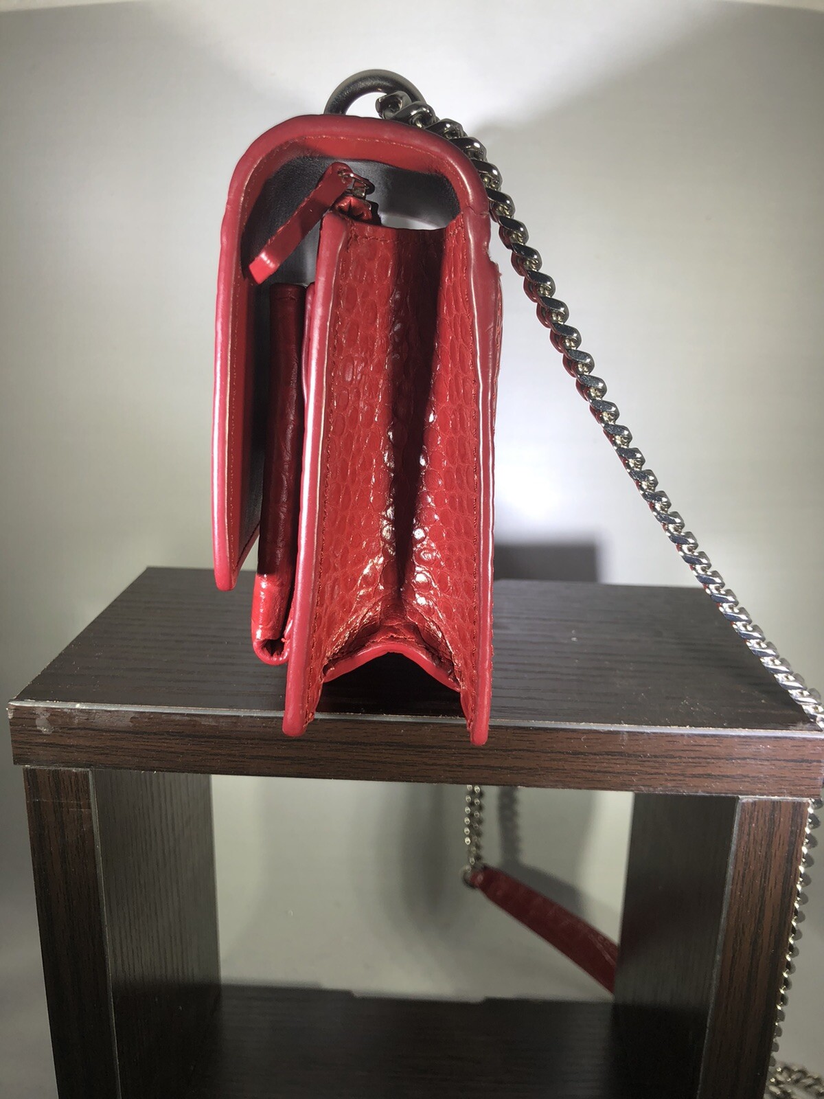 Borsa a tracolla Yves Saint Laurent YSL Sunset Croco Rossa Usata 100% AUTENTICA