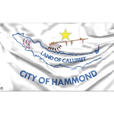 Hammond Flag, Indiana USA | Fahne Unikales Design 90x150Herg. in EU