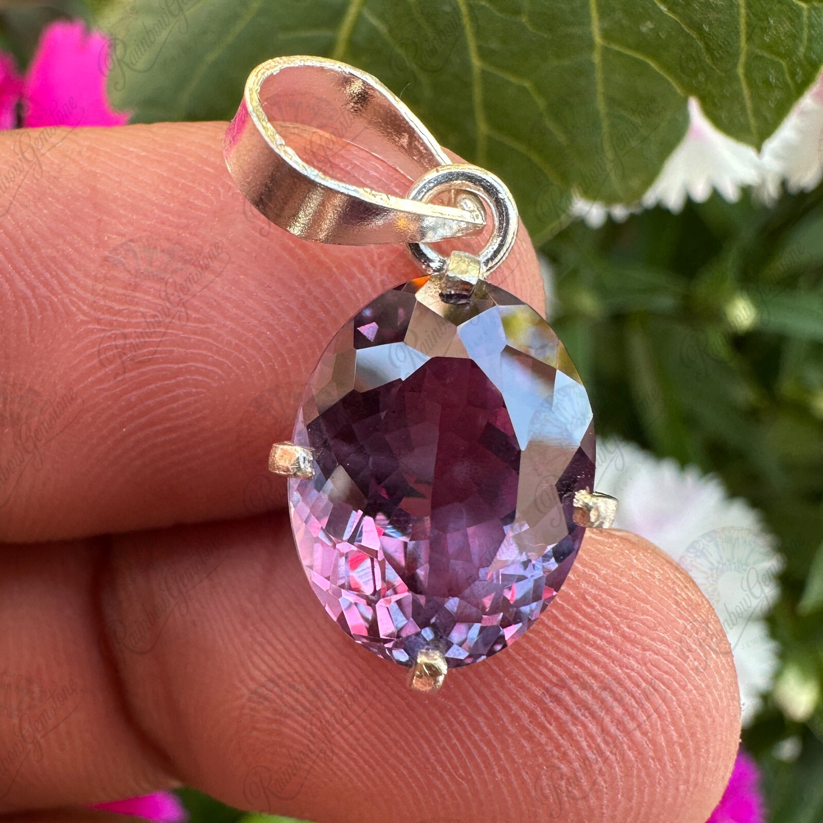 Certified Natural Alexandrite 8.25 Ct Loose Gemstone 925 Silver Pendant