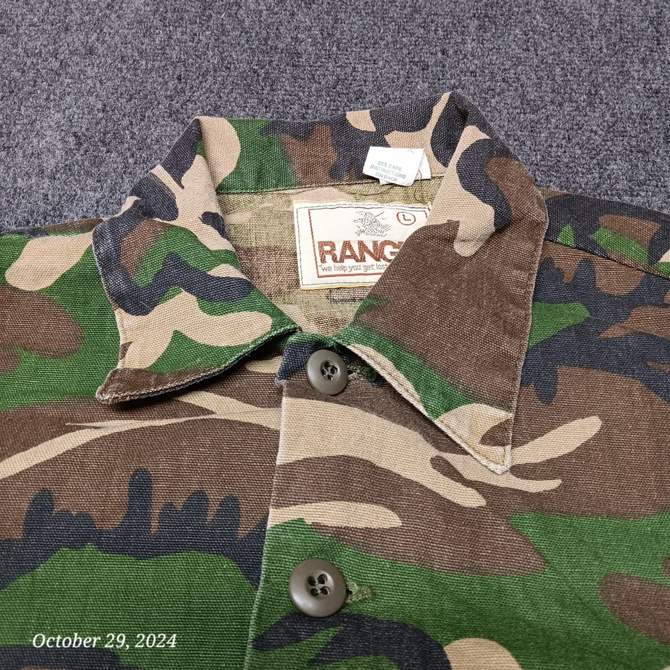 Vintage Ranger Camouflage Canvas Hunting Shirt Men Large Green USA Made - Image 2 of 4