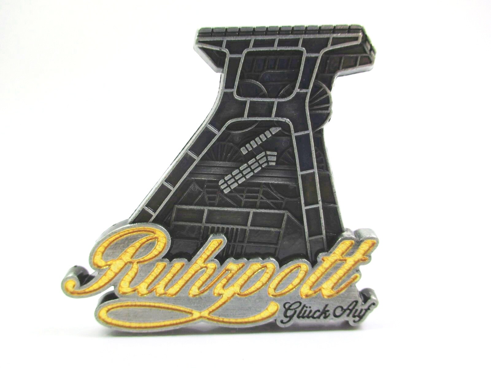 Ruhrpott magnet metal conveyor tower colliery coal luck on souvenir Germany (...
