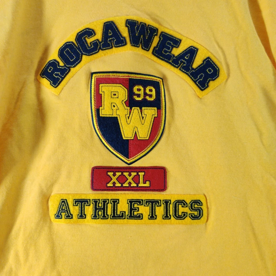 Camisa Rocawear Niños Grande 14/16 Amarilla Manga Larga Bordada Parche Pecho Y2k Foto 2 de 4