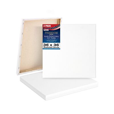 U.S. Art Supply 36 x 36 inch Stretched Canvas 12-Ounce Triple Primed, 6-Pack ...