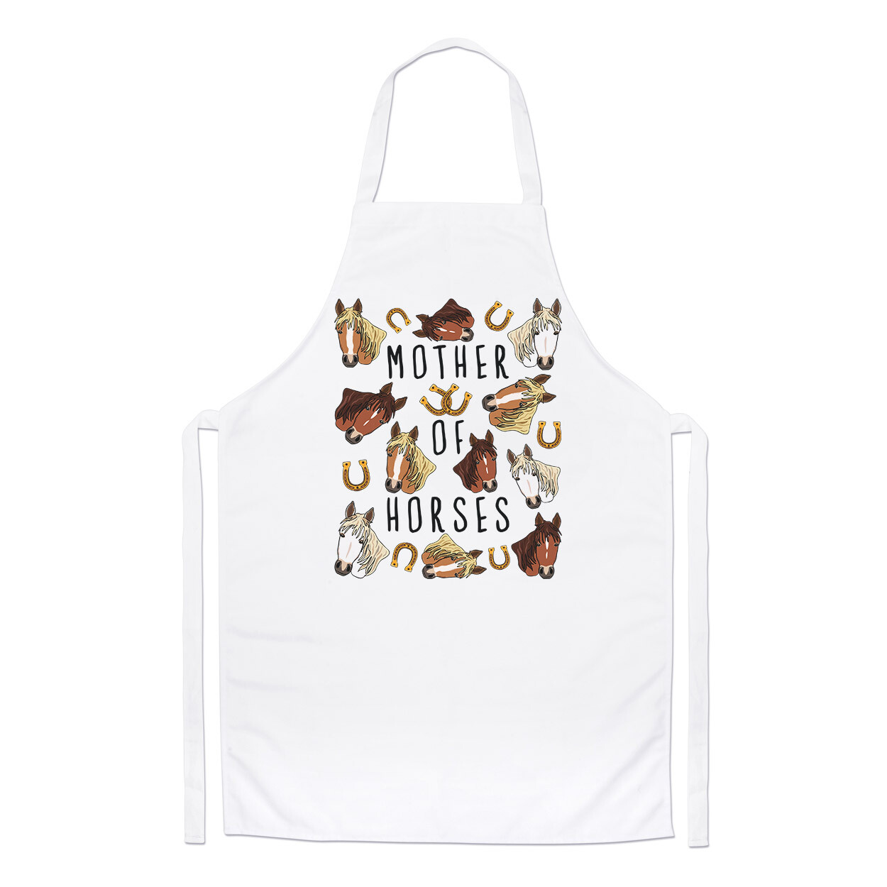 Mother Of Horses Chefs Apron Crazy Lady Animal Lover Funny Cooking