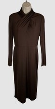 Ralph Lauren Women's Brown Twisted Mockneck Jersey Dress Size 2