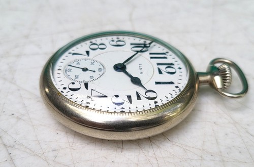 Elgin Pocket Watch Railroad Grade 454 LS 16S 21J FATHER TIME c1922 FOR REPAIR - Picture 15 of 24