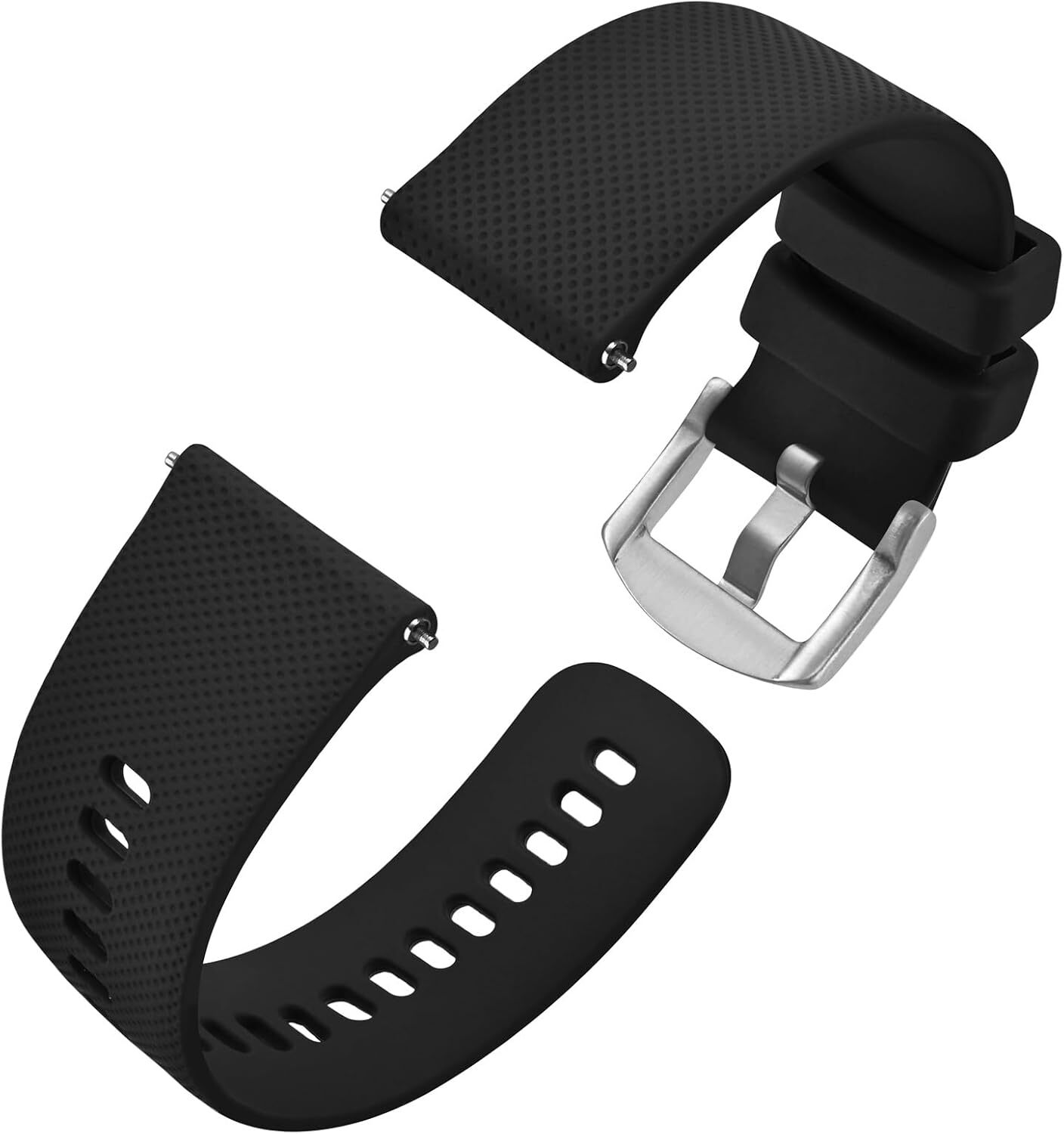 Silicone Watch Band 16mm Quick Release Rubber Watch Straps for Men Women,Silver