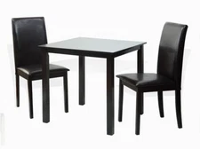 Dining Kitchen 3 Pcs SET Square Table 2 Fallabella Chairs, Espresso