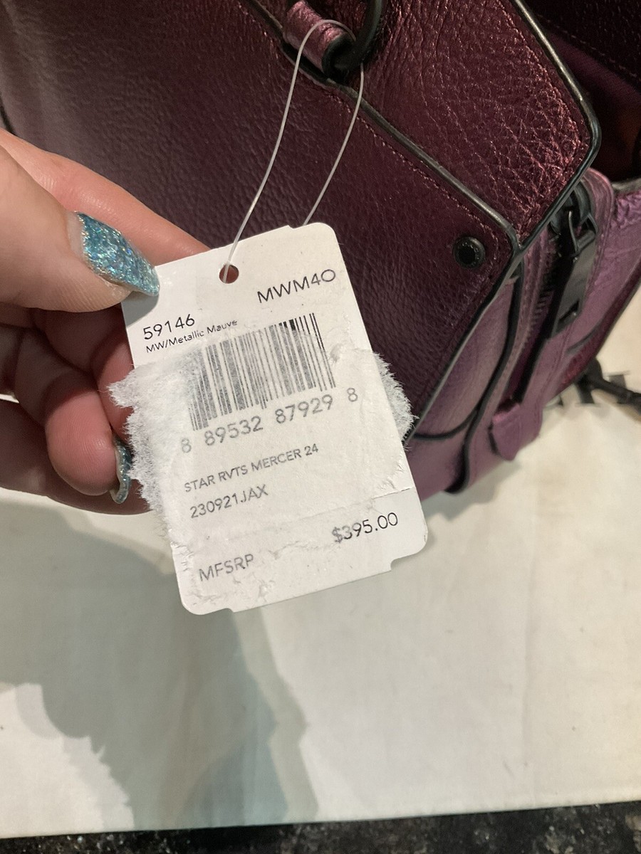 Coach Mercer Satchel 24 Star Rivets Metallic Mauve 59146 NWT | eBay