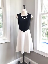 Tahari Sleeveless Black & White Fit & Flare Dress - Women’s 6