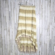 A  Reve Anthropologie BOHO Festival High Low Tiered Lace Skirt Small Lagenlook