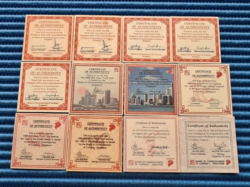 1981-1992 Singapore Lunar $10 Silver Proof Coin with Display Case & Certificate - Picture 3 of 3