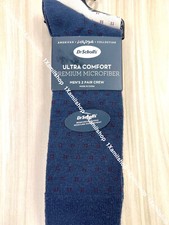 Dr. Scholl's Ultra Comfort Premium Microfiber Crew Socks Navy Beige Size 7-12