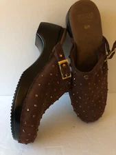 Italian Shoemakers Brown Bling Clogs Size 8 1/2 Made In Italy