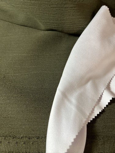 Vntg Loden Green Poly Crepe Fabric 1.5yds x 56" W Crinkle Med-Heavy Weight Drape - Picture 4 of 8