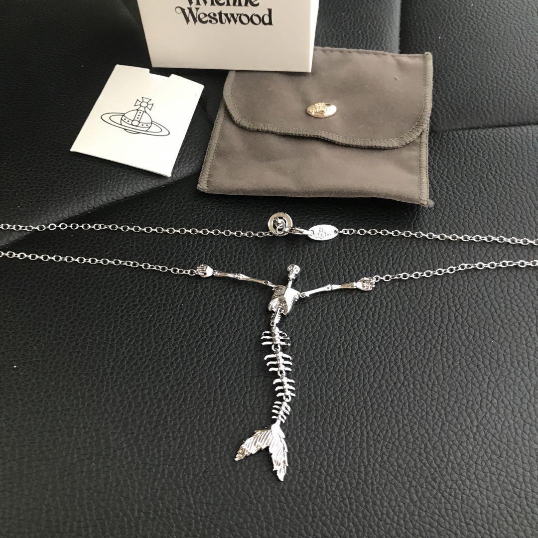 Vivienne Westwood Necklace Silver Skull Skeleton mermaid