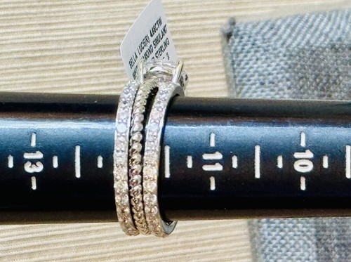 Size 12 JTV Rhodium Plated Sterling Bella Luce Simulated Diamond Wedding Set NWT - Picture 7 of 7