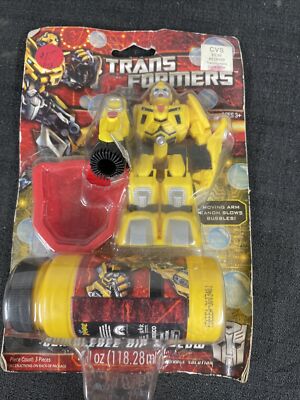 Transformers Bumblebee Dip + Blow Bubble Maker Hasbro 2010 NEW 4 fl oz arm canon