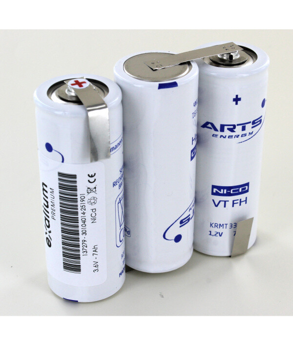 Batterie Arts 3.6V 7Ah haute capacité 3 VTF cote cote pour l'autonomie prolongée du BAES