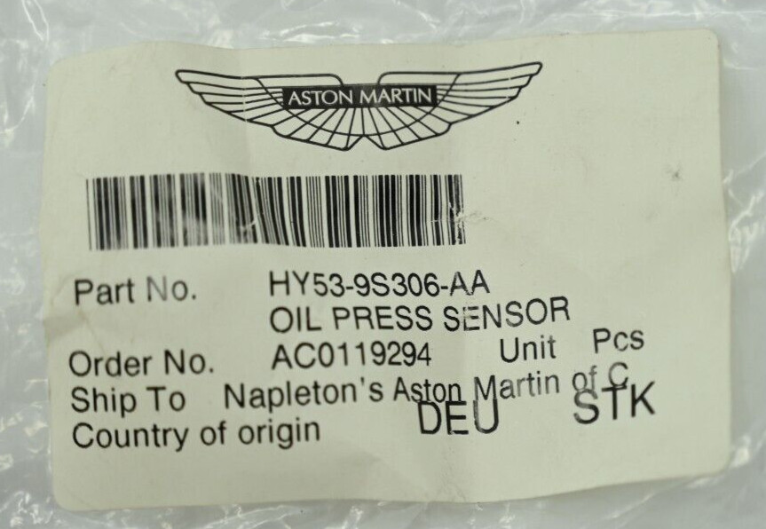 Genuine OEM Aston Martin Oil Pressure Sensor HY53-9S306-AA