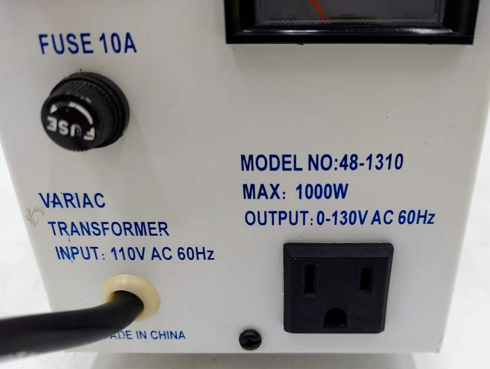 Philmore 48-1310 Variac 1000W Variable Voltage Regulator - Image 3 of 4