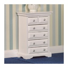 Dolls House 2765 White Chest of 6 Drawers 1:12 for Dolls House