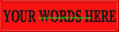 CUSTOM/MADE TO ORDER STRAP STYLE  30x8cm....BLACK or COLOURED  BIKER PATCH