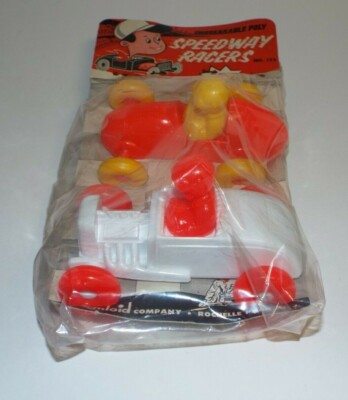 Vintage Unused Amloid Speedway Racers 2 Cars Dime Store Plastic Toys NO.132 