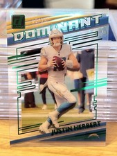 2021 Justin Herbert Donruss Clearly Dominant Green Numbered 15/25