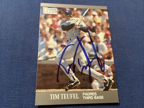 TIM TEUFEl SIGNIERTE, POSTFRISCHE 1991 FLEER ULTRA KARTE # U-114 PADRES / PORTOFREI!!!