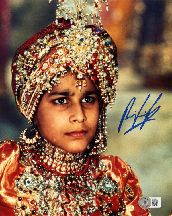 RAJ SINGH SIGNED 8x10 PHOTO MAHARAJA INDIANA JONES TEMPLE OF DOOM BECKETT BAS