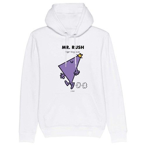 Mr Men Pullover Hoodie Mr. Rush Organic Cotton Long Sleeve Kids Top Hoody - Picture 13 of 13