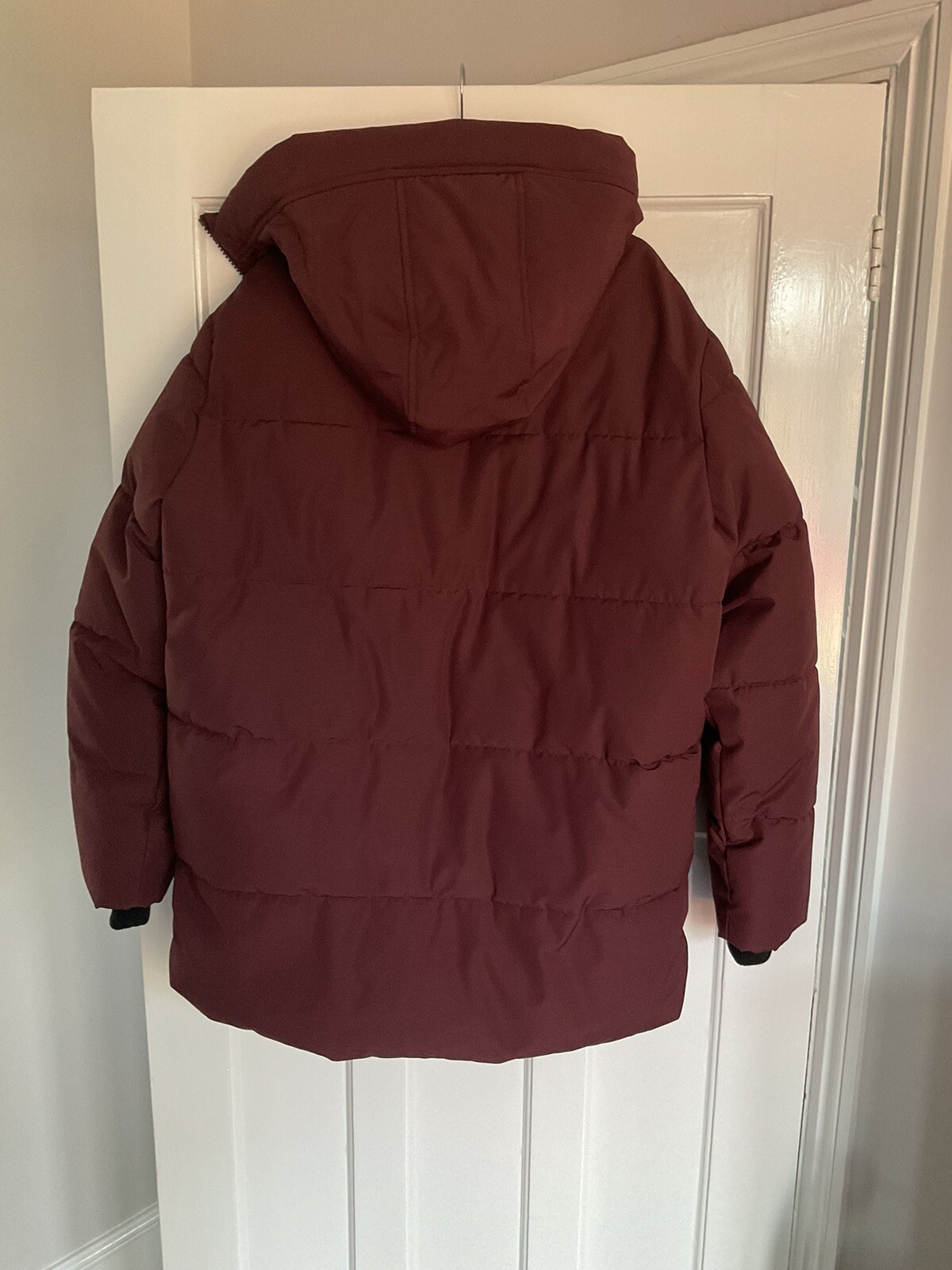 M&S Mens burgundy thick thermowarmth coat xl eBay