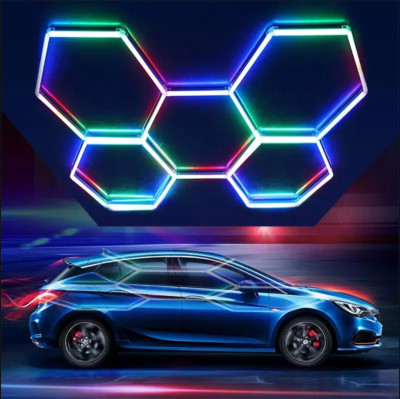 RGB Sechseck LED Garage Licht Wabe Lamp für Werkstatt Zimmer 5 Grid Hexagon Lamp
