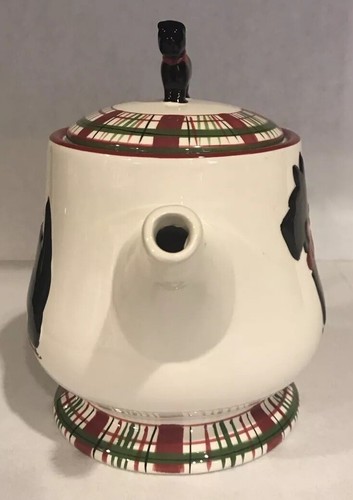 Black Scottie Scottish Terrier Dog Ceramic Teapot - Kate Williams Global Designs - Picture 4 of 13