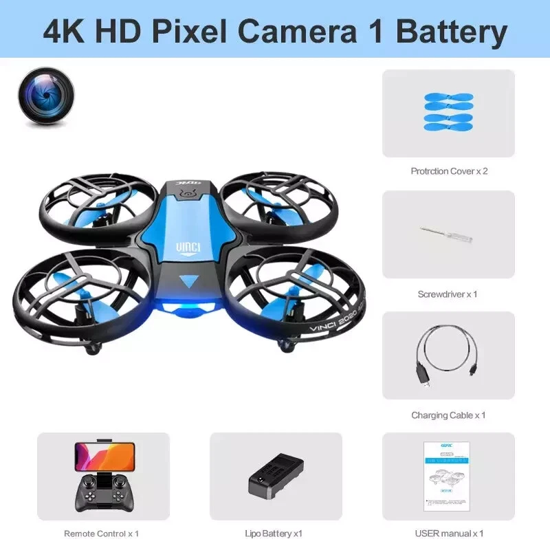 V8 New Mini Drone 4k profession HD 1080P Wide Angle Camera WiFi FPV RC Drone UK - Image 3 of 4
