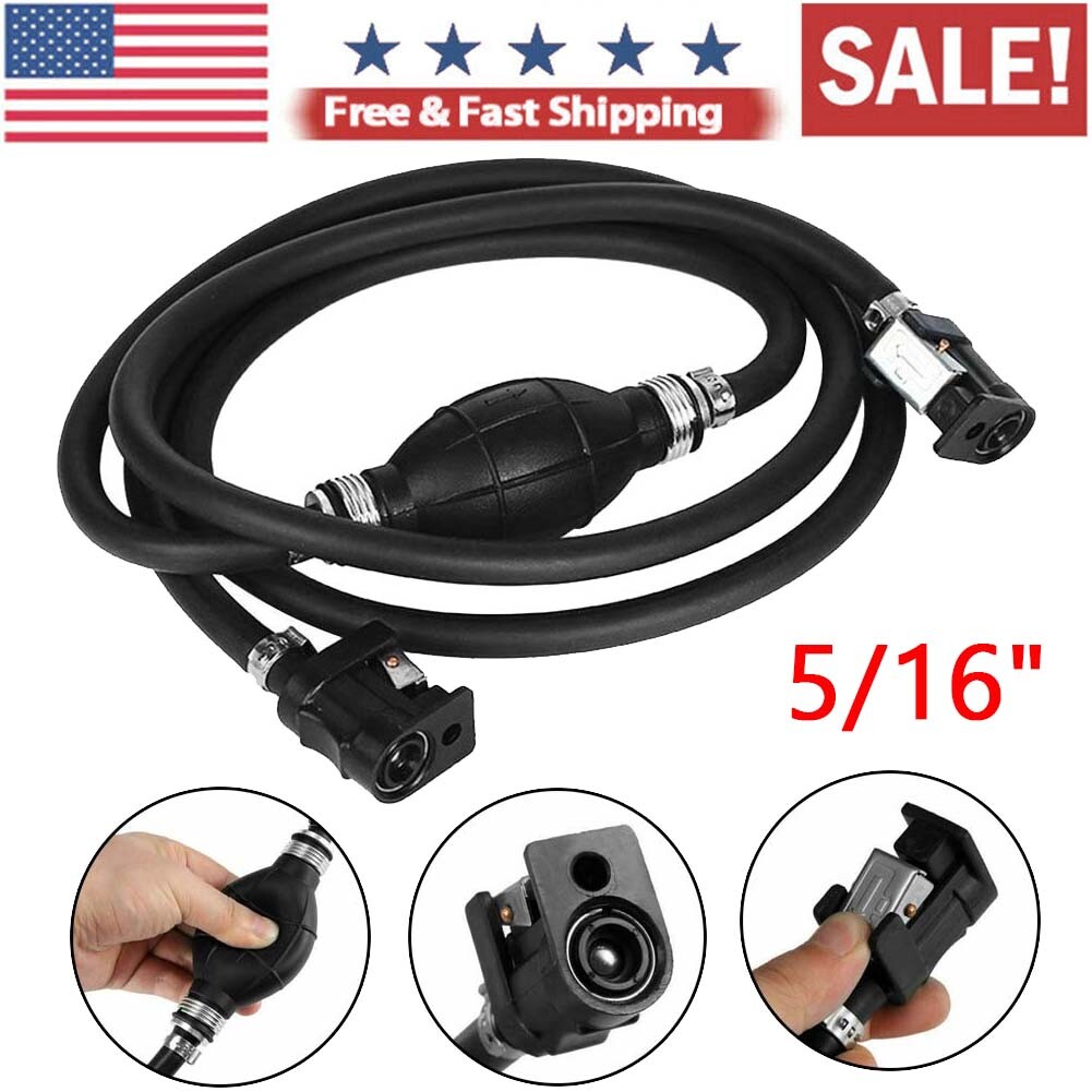 5/16" Fuel Line Gas Hose Primer Bulb Outboard Motor Tank Connector for