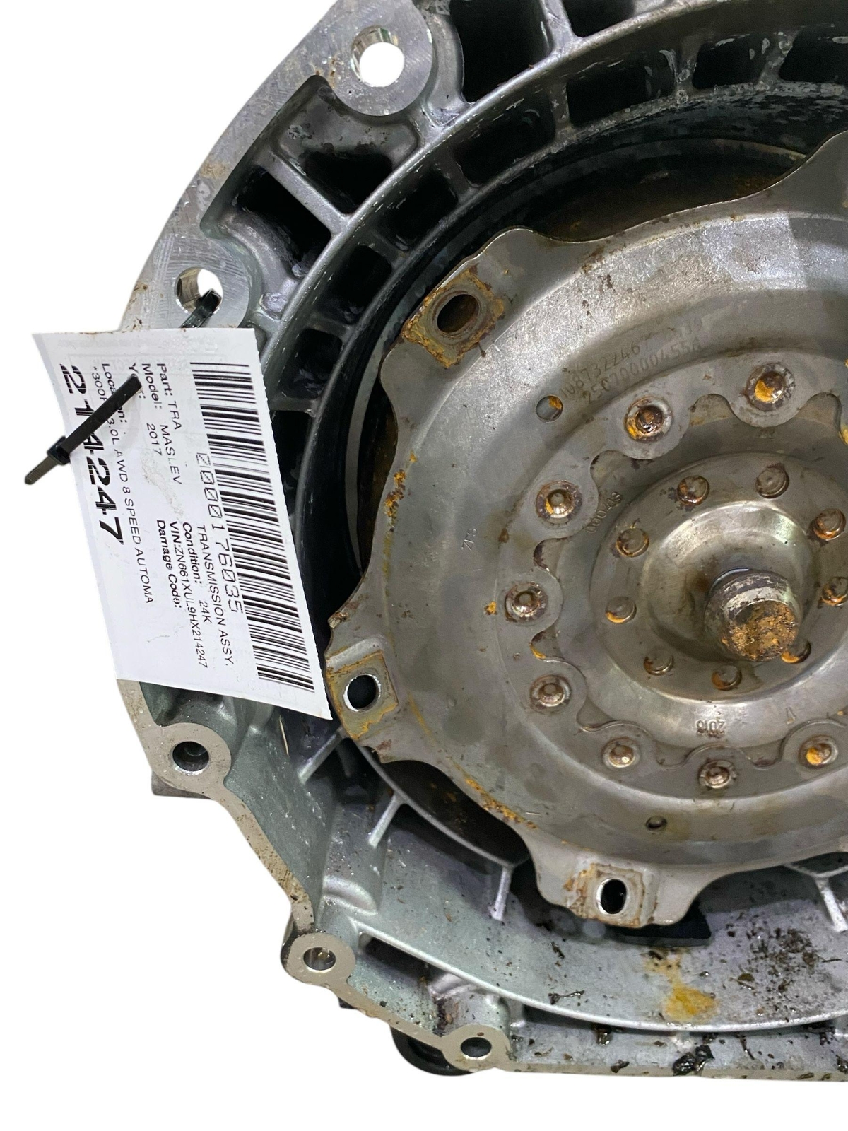 2017-2020 MASERATI LEVANTE M161 3.0L AWD 8 SPEED AUTOMATIC TRANSMISSION ASSY 24K