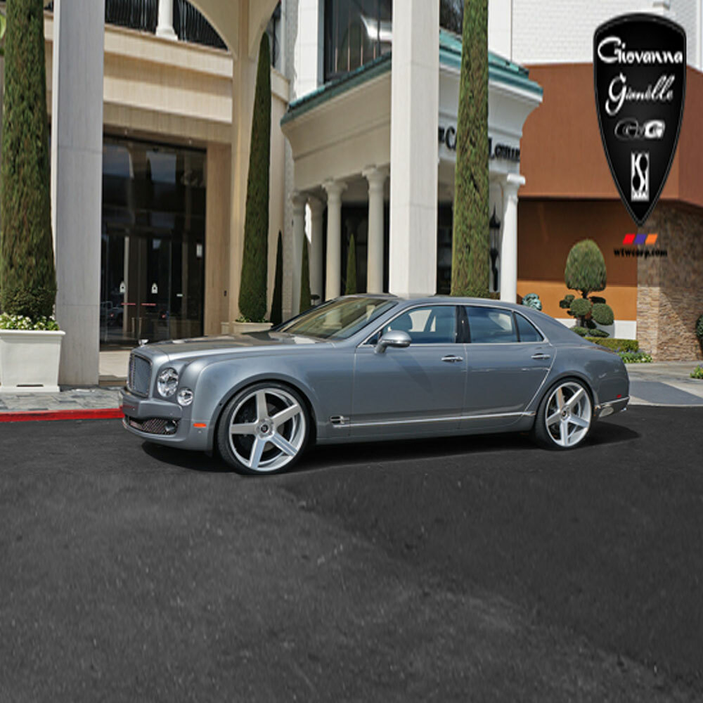 24" Koko Kuture Sardinia Silver 24x9.5 Concave Wheels Rims Fits Rolls-Royce Dawn