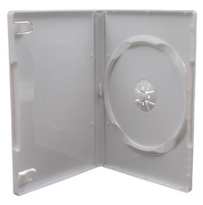 Premium Quality 14mm Single White Disc Standard CD DVD Blu-Ray Storage Box Case
