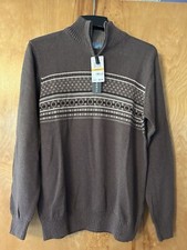 Oscar De La Renta Men  s Size S Brown 1/4 Zip Sweater BNWT 