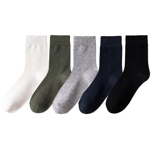 5Pairs Combed Cotton Socks Business Men High Quality Long Casual Mid Tube Socks - Picture 33 of 40