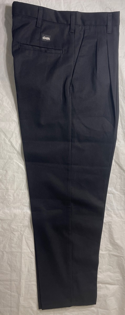 NEW CINTAS 865-35 Size 31X32 Black Pleated Comfort Flex NEW CINTAS 865-35 Size 31X32 Black Pleated Comfort Flex