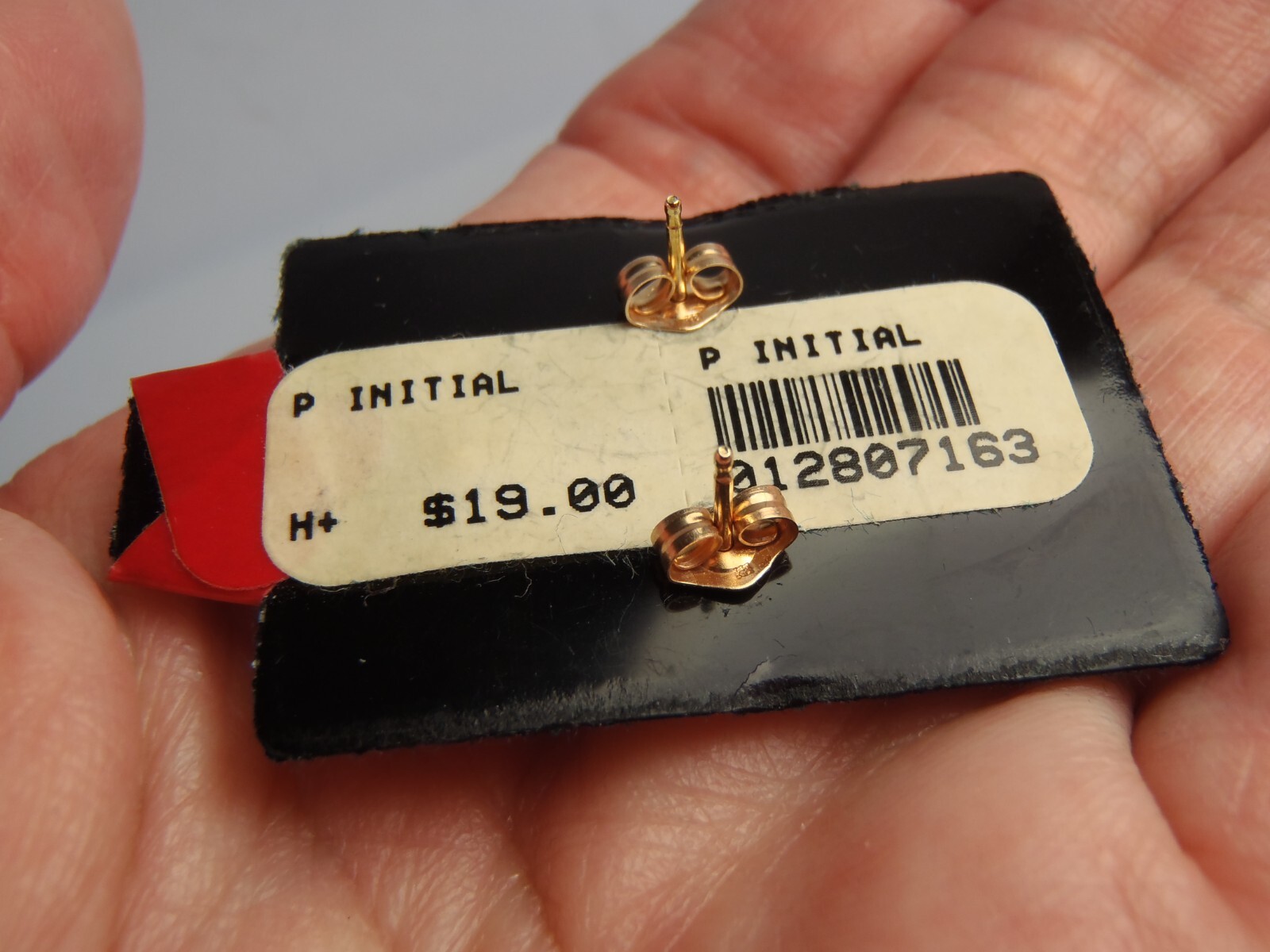 Solid 14k Yellow Gold Initial P Stud Earrings Sma… - image 15