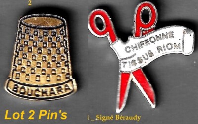 ZUM NÄHEN _BOUCHARA + TUCHMEISSEL _Signiert BERAUDY_2er Set Pins