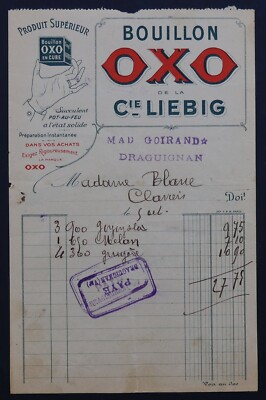 Rechnung Bouillon OXO Liebig GOIRAND DRAGUIGNAN no KUB Billhead 4