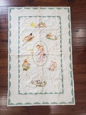 Vintage Baby Quilt 35.5 X 54.5 L Handmade Wall Hanging Tapestry Farmhouse Decor