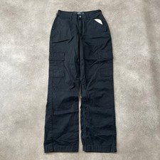 Hollister Cargo Trousers Womens 26" Ultra High Rise Wide Leg Cotton Pants, Black