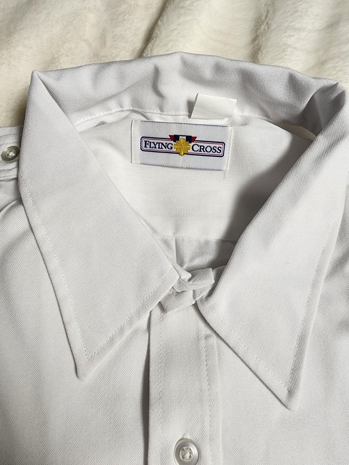 Mens 3xl Short Sleeve Flying Cross White Shirt Sleeve Uniform Shirt