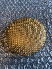 Charles of the Ritz 1960’s Golden Basket Weave Compact with Mirror Antique 🪞